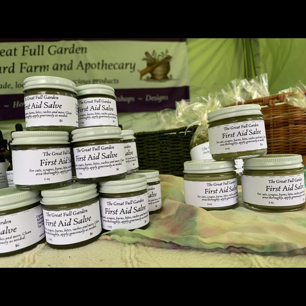 First Aid Salve with Comfrey, Yarrow, Plantain and Jewelweed